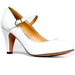 J Adams white Mary Jane heels
